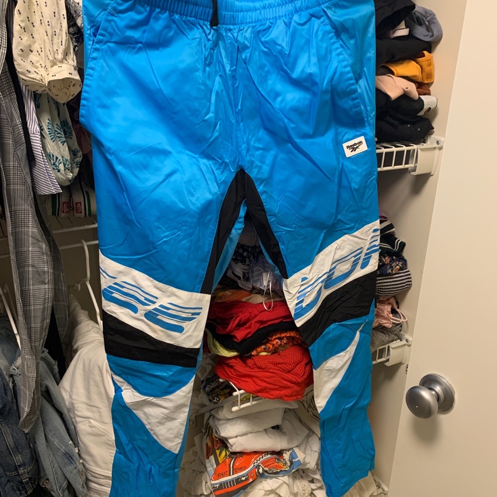 Blue Reebok track pants worn only once